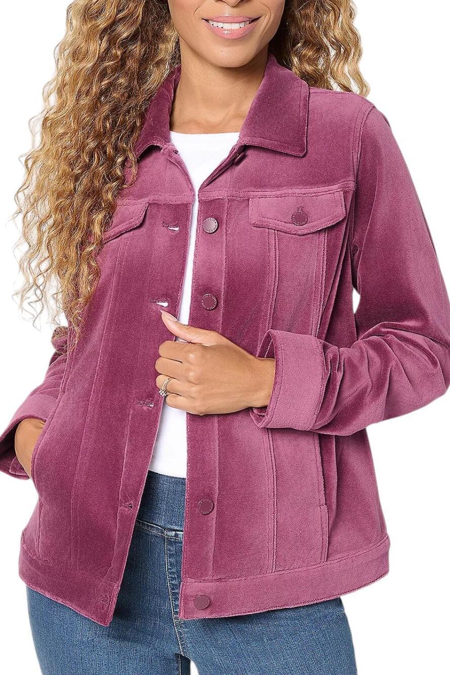 Belle by Kim Gravel Women's Bellour Jean Jacket Italian Plum - Regular